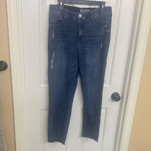 Wit & Wisdom Distressed Midnight Blue  Ankle Crop Jeans